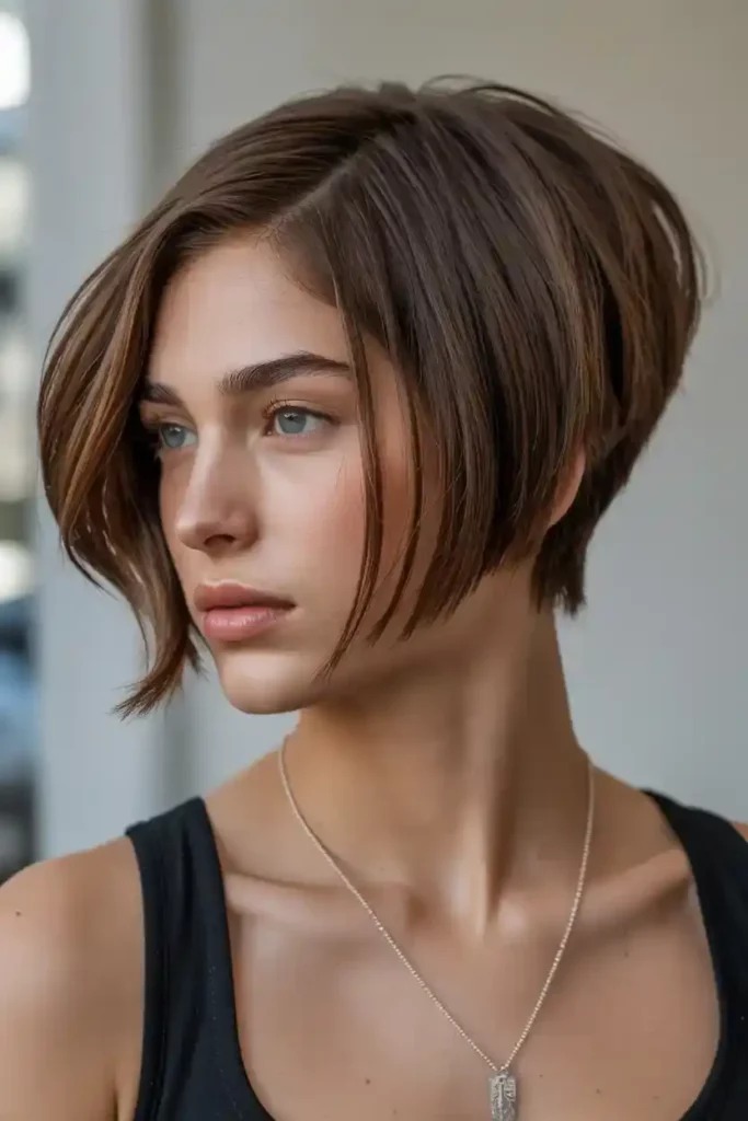 Angled Butterfly Cut Short Hair