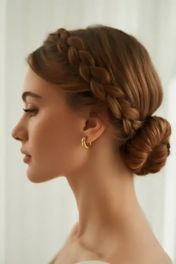 Baby Braids With Low Bun