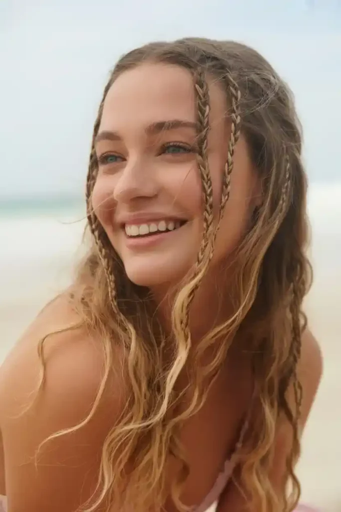 Baby Braids With Messy Waves