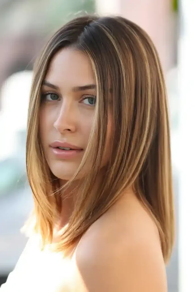 Caramel Highlights for Straight Hair