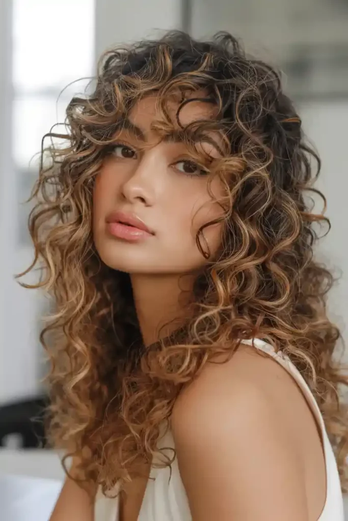 Caramel Highlights with Curls
