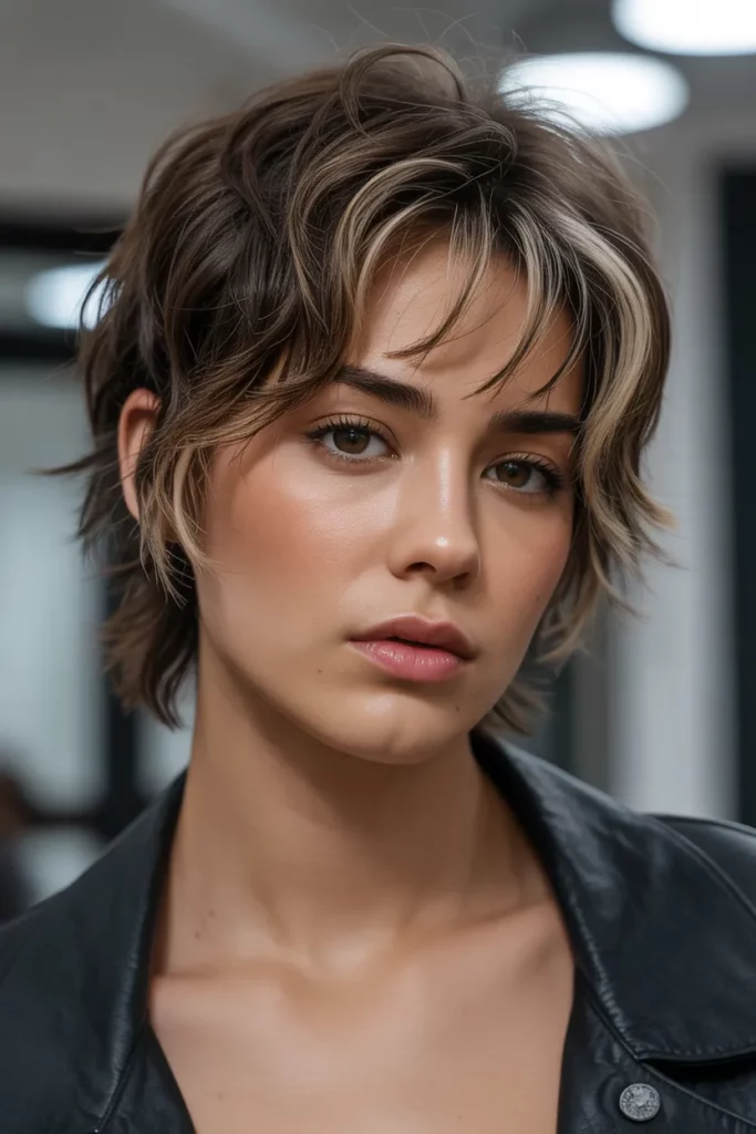 Choppy Short Wolf Cut With Curtain Bangs