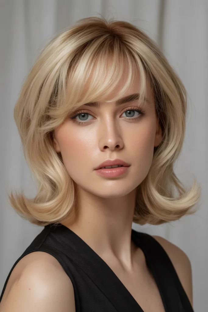 Classic Blonde Wolf Cut With Soft Bangs