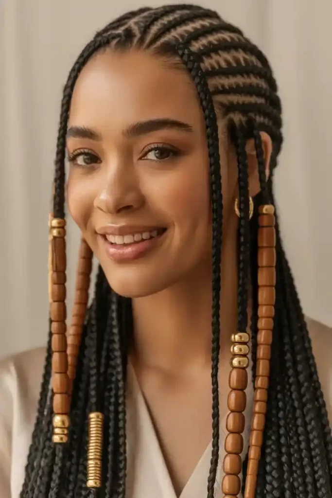 Classic Fulani Braids with Beads