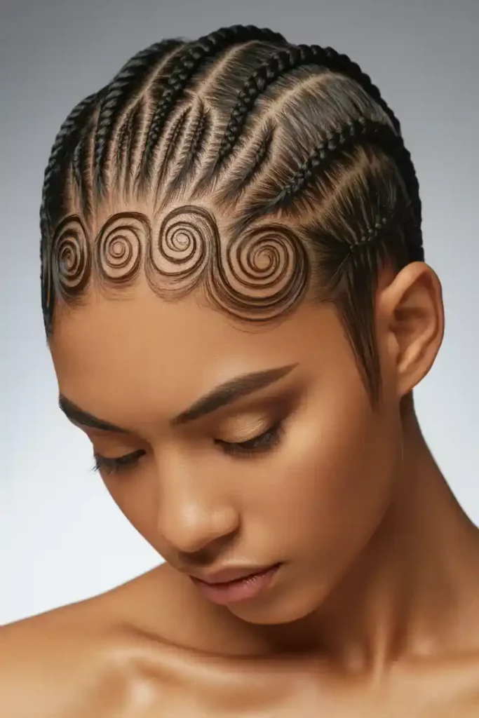 Crown Swirl Cornrows