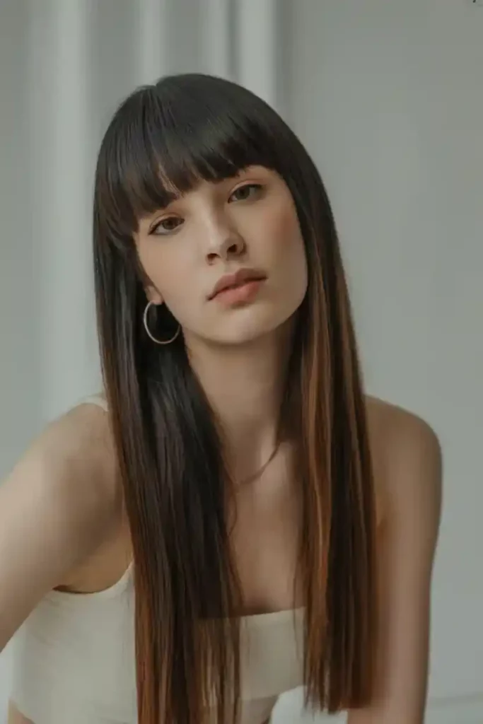 Curtain Bangs with Long Waves