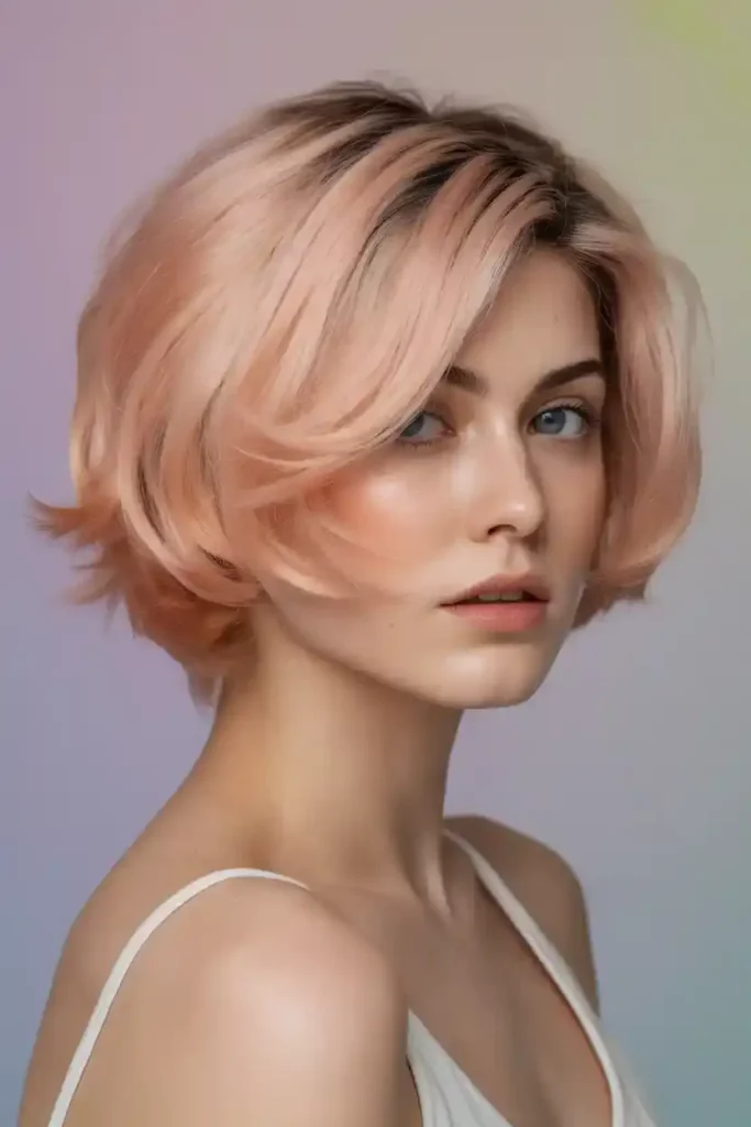 Curved Layer Butterfly Cut Short Hair