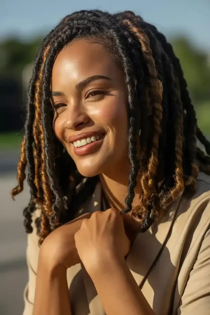 Dark Brown With Honey Highlights