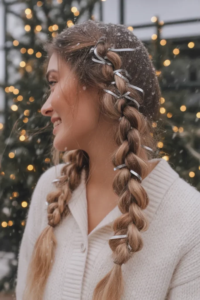 Double Dutch Braids With Sparkly Ribbons
