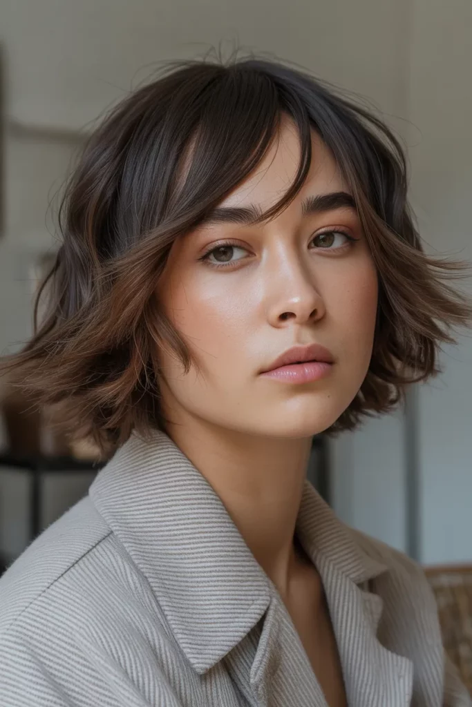 Effortless Short Wolf Cut With Curtain Bangs