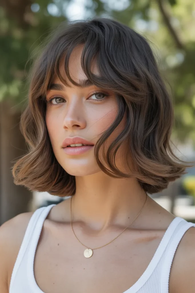 Face-Framing Wolf Cut With Curtain Bangs