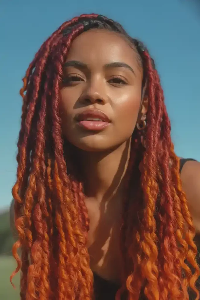 Fiery Red Ombre Locs