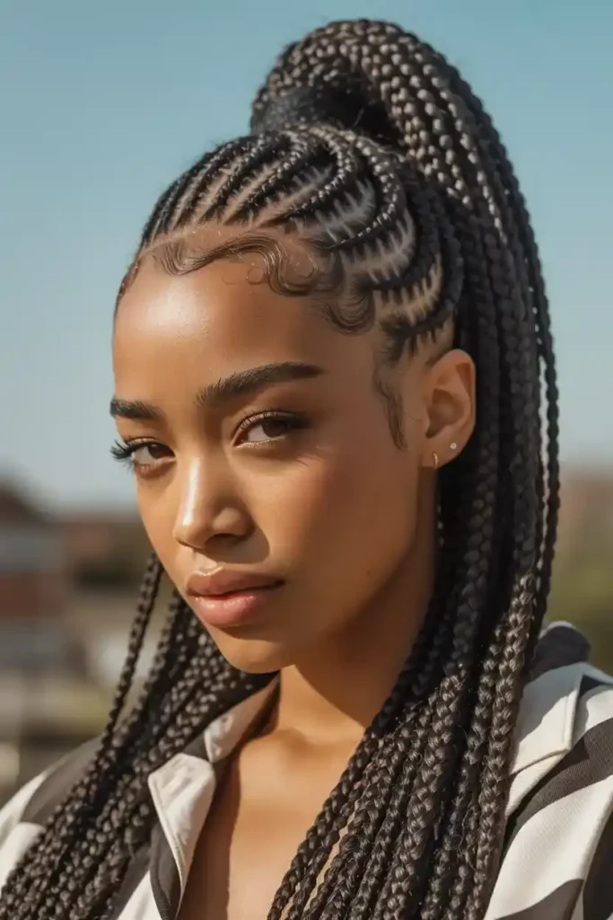 Fulani Braids with Cornrow Crown