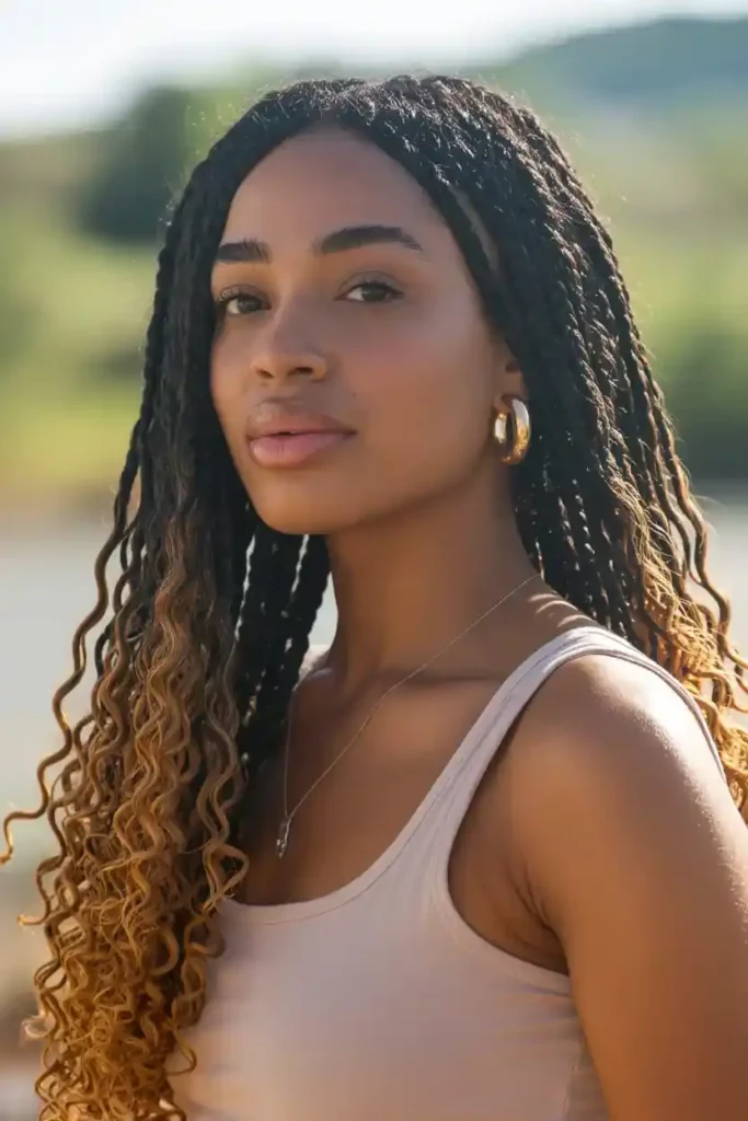 Fulani Braids with Loose Ends