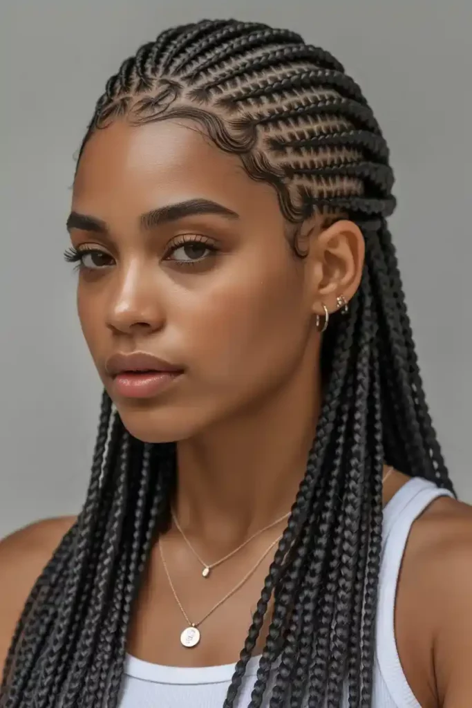 Fulani Braids with Small Braids