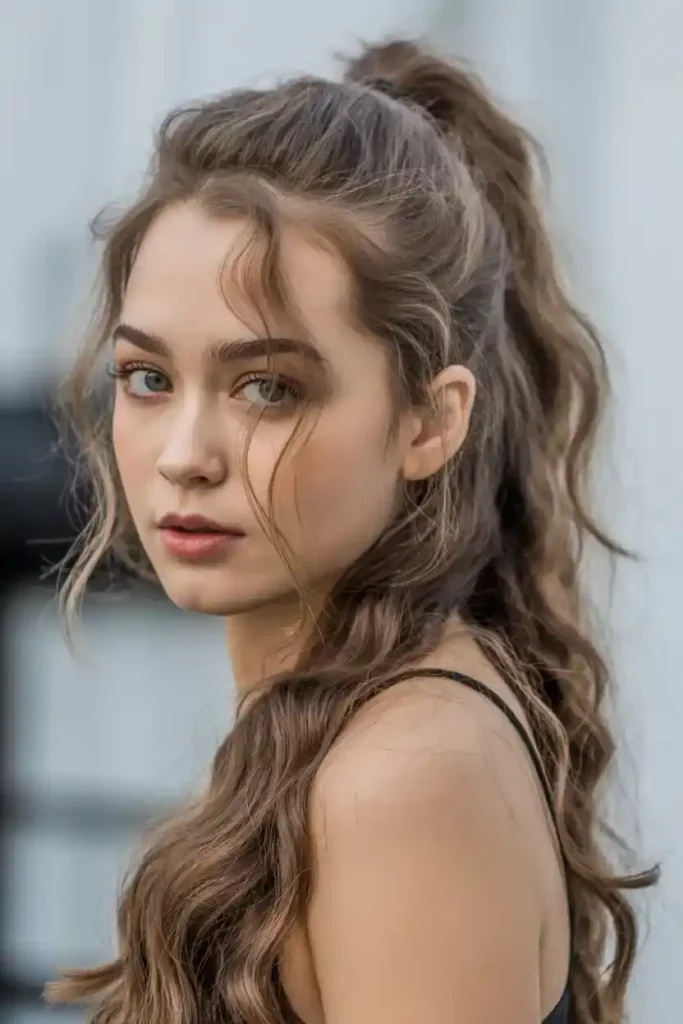 High Ponytail with Loose Waves