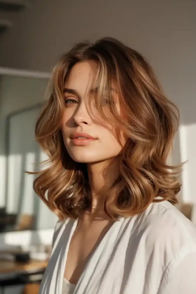 Layered Caramel Highlights Hair