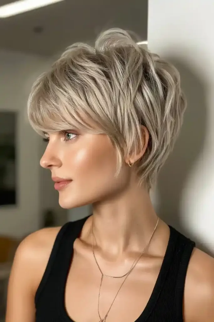 Layered Butterfly Cut Short Hair