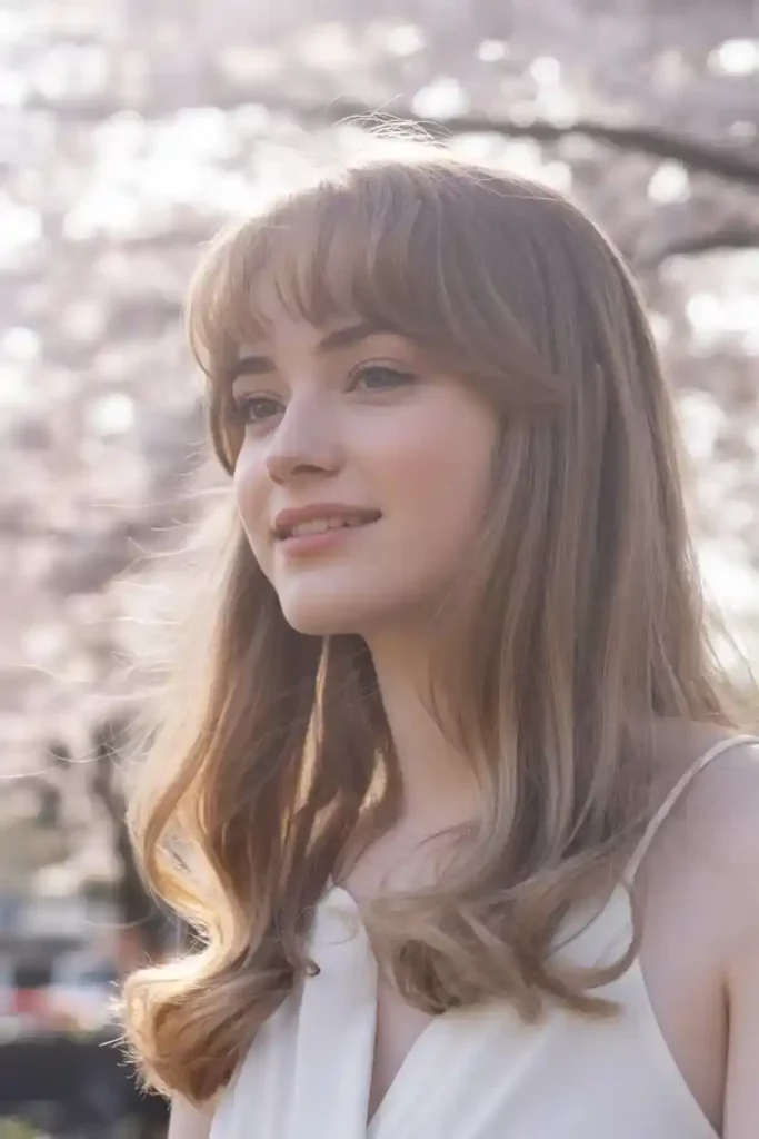 Long Layered Hair with Side Bangs