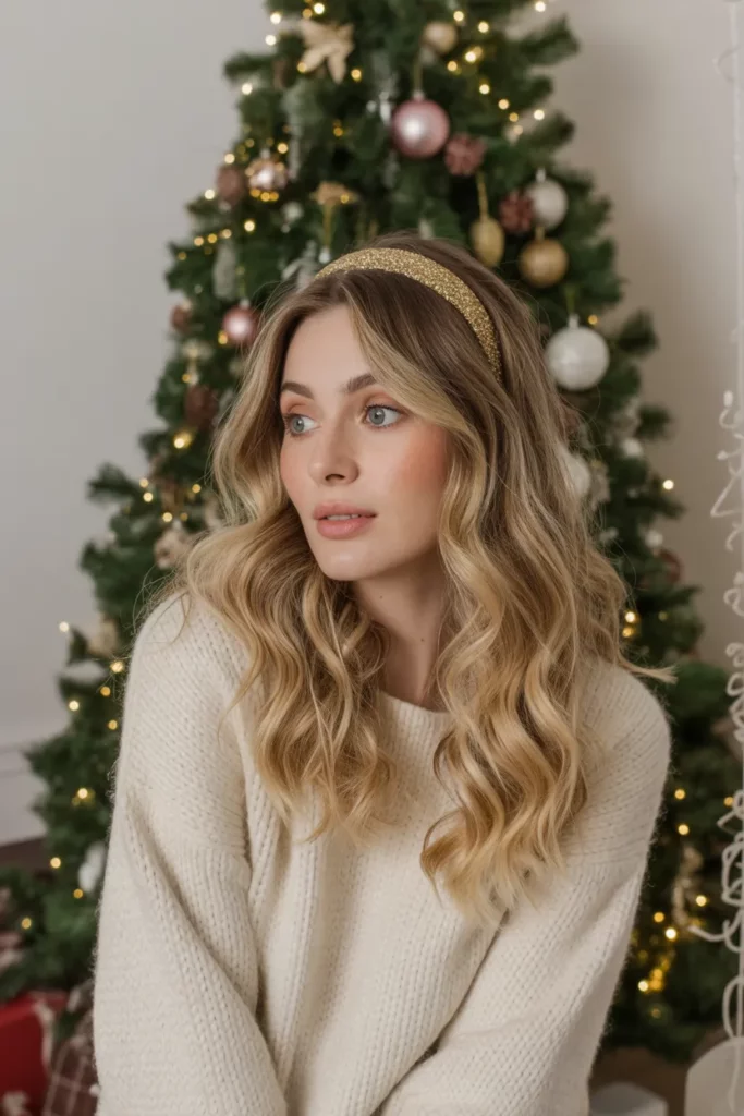 Loose Waves With Metallic Hairband