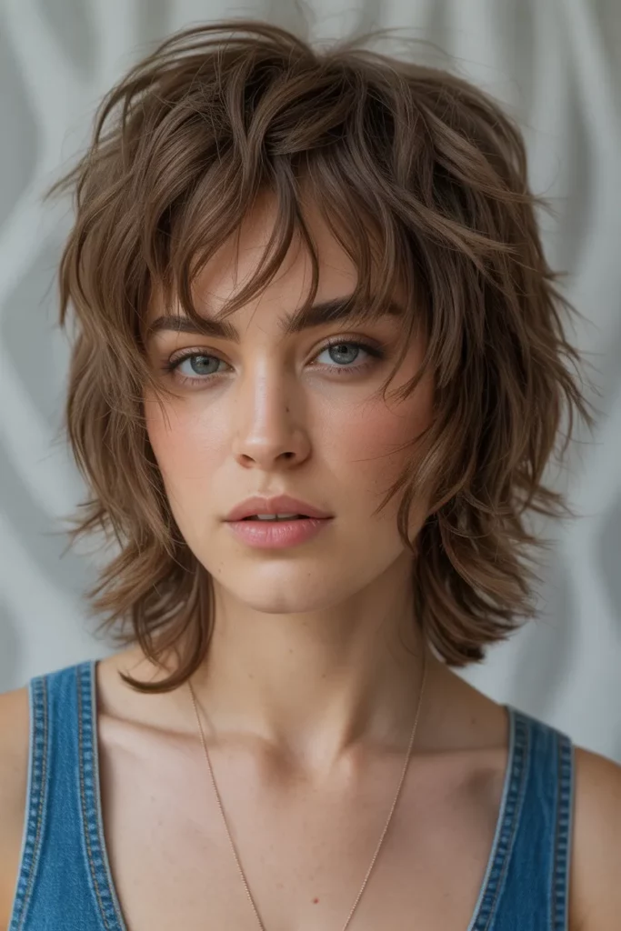 Messy Shaggy Wolf Cut With Bangs