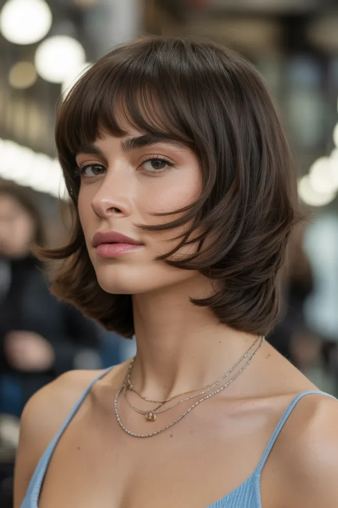 Modern Wolf Cut With Curtain Bangs