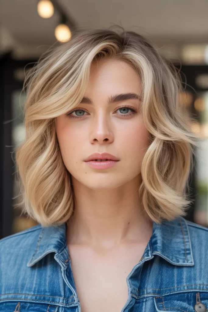 Natural Blonde Wolf Cut With Face-Framing Layers