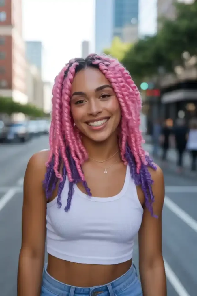 Pink and Purple Mix Locs