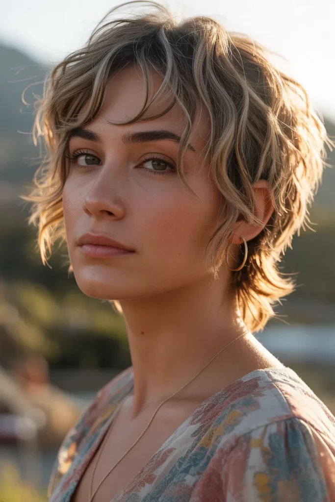 Shaggy Short Wolf Cut With Curtain Bangs