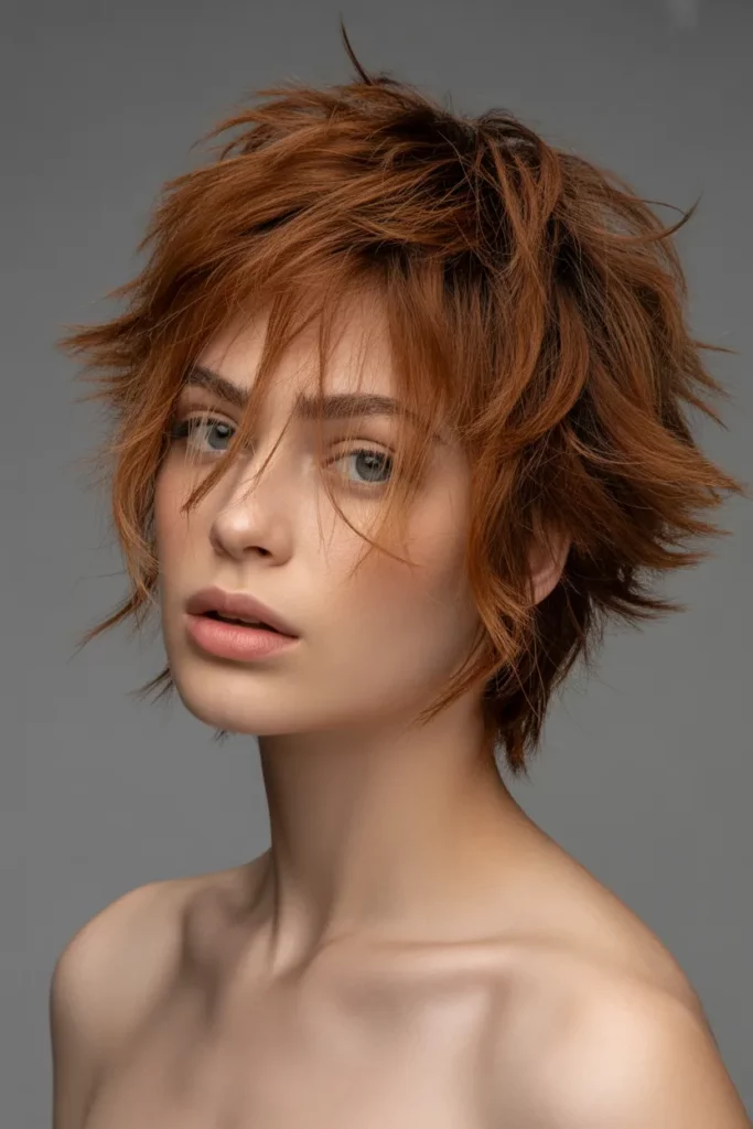 Shaggy Wolf Cut With Baby Bangs