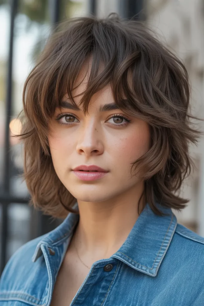 Shaggy Wolf Cut With Curtain Bangs