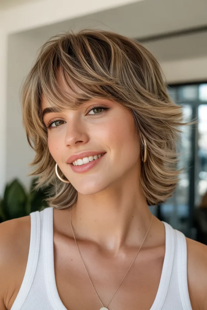 Shaggy Wolf Cut With Side Bangs