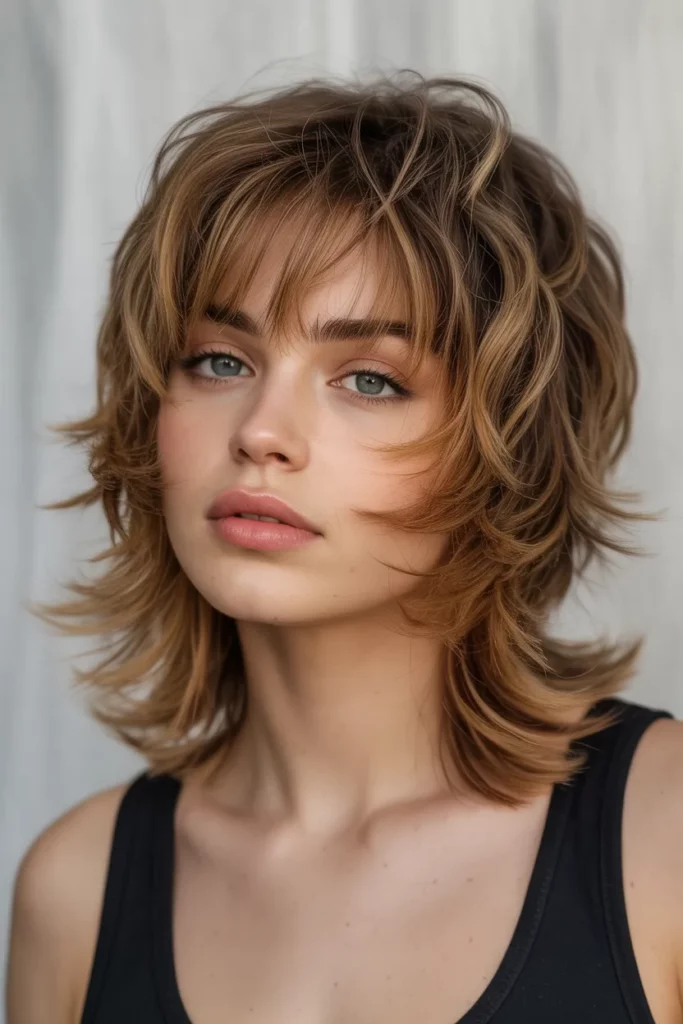 Shaggy Wolf Cut With Volume Bangs