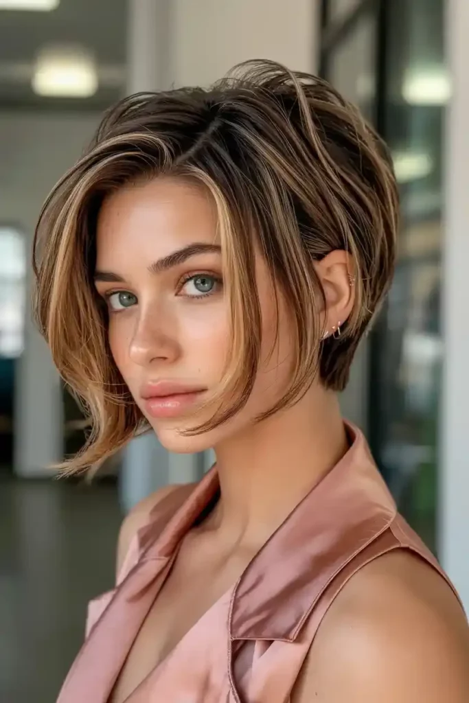 Short Caramel Highlights Hair