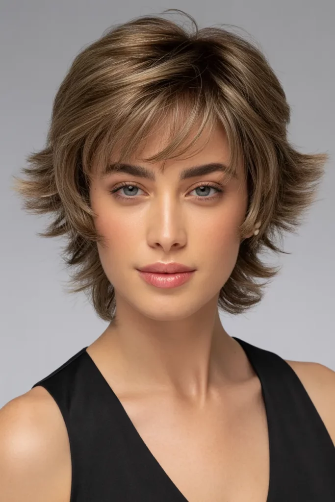 Short Shaggy Wolf Cut With Bangs
