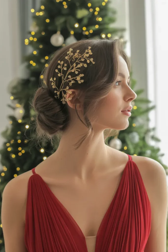 Side Chignon With Holiday Accessories