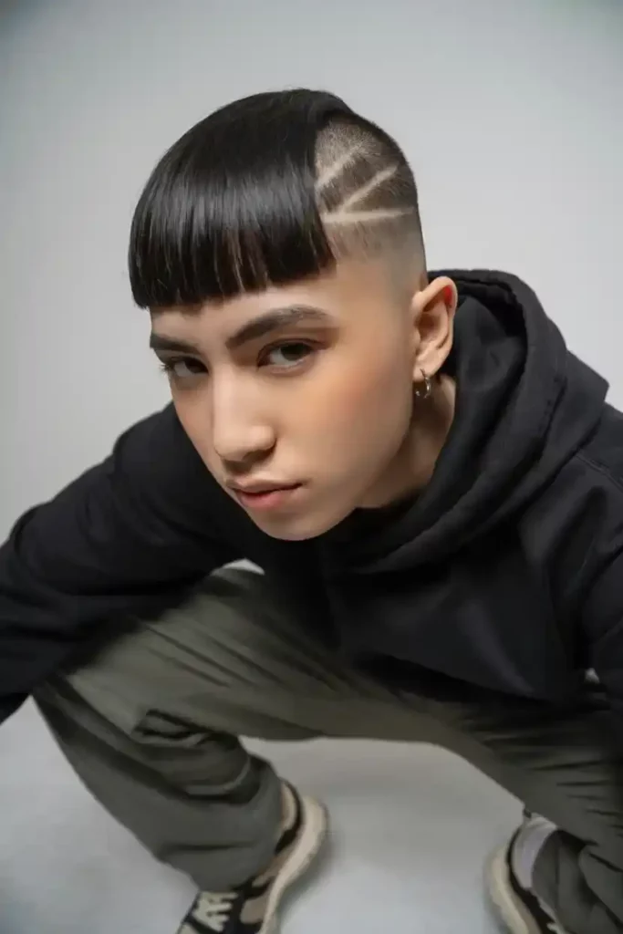 Side Shave with Bangs
