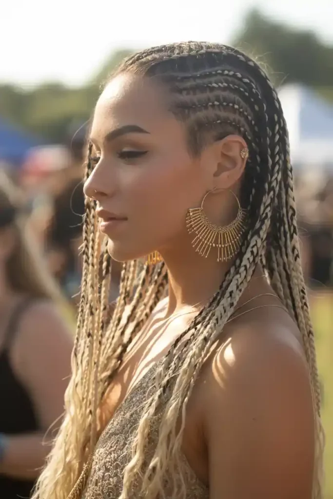 Side Shave with Braids