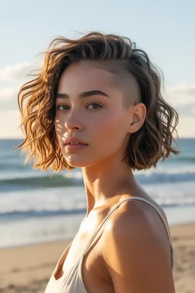 Side Shave with Wavy Lob