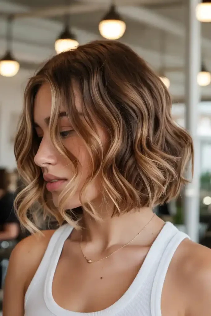 Soft Caramel Highlights Bob