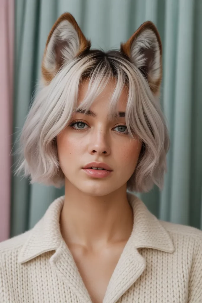 Soft Fringe Short Wolf Cut With Curtain Bangs