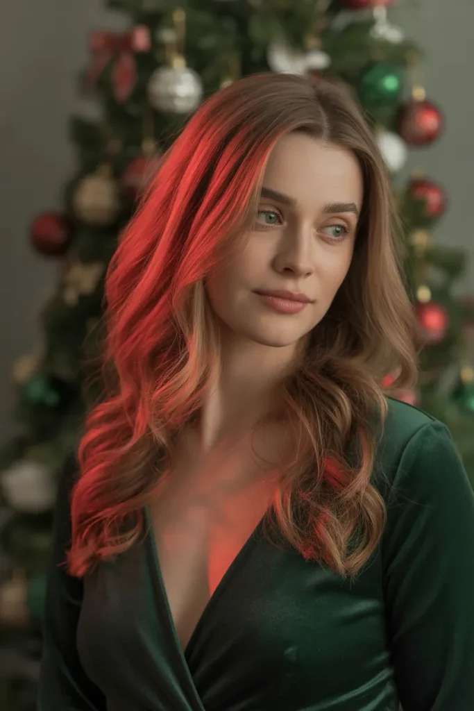 Soft Layered Waves With Red Accents