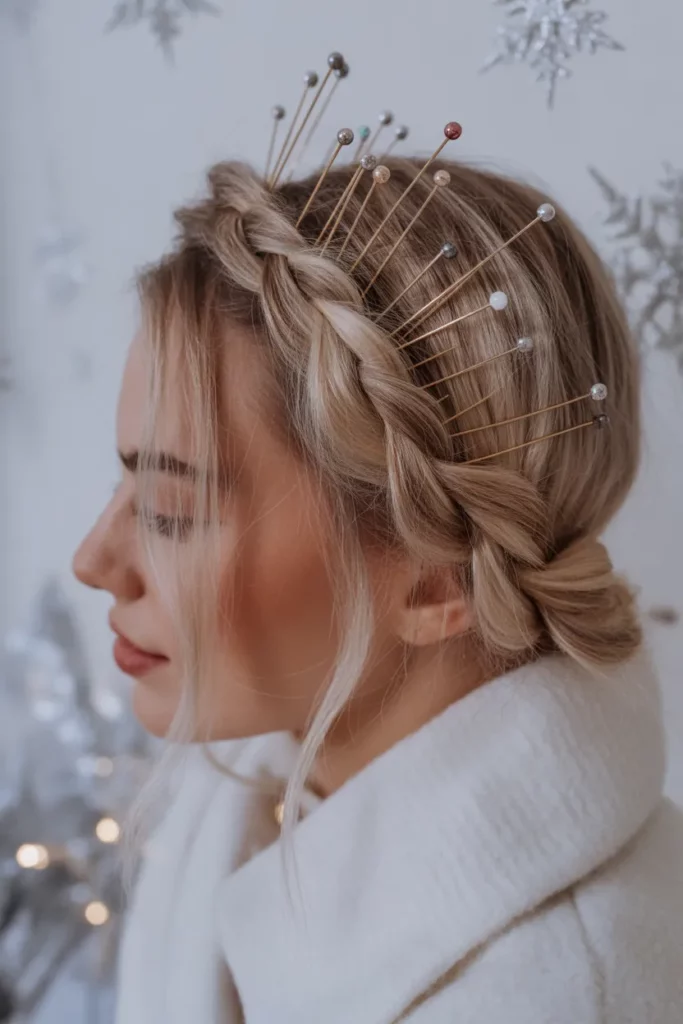 Sparkling Twisted Halo Braid