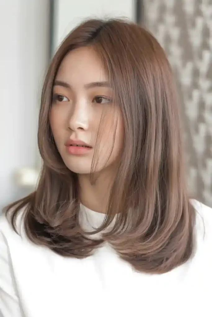 Straight Medium-Length Hair with Layered Ends