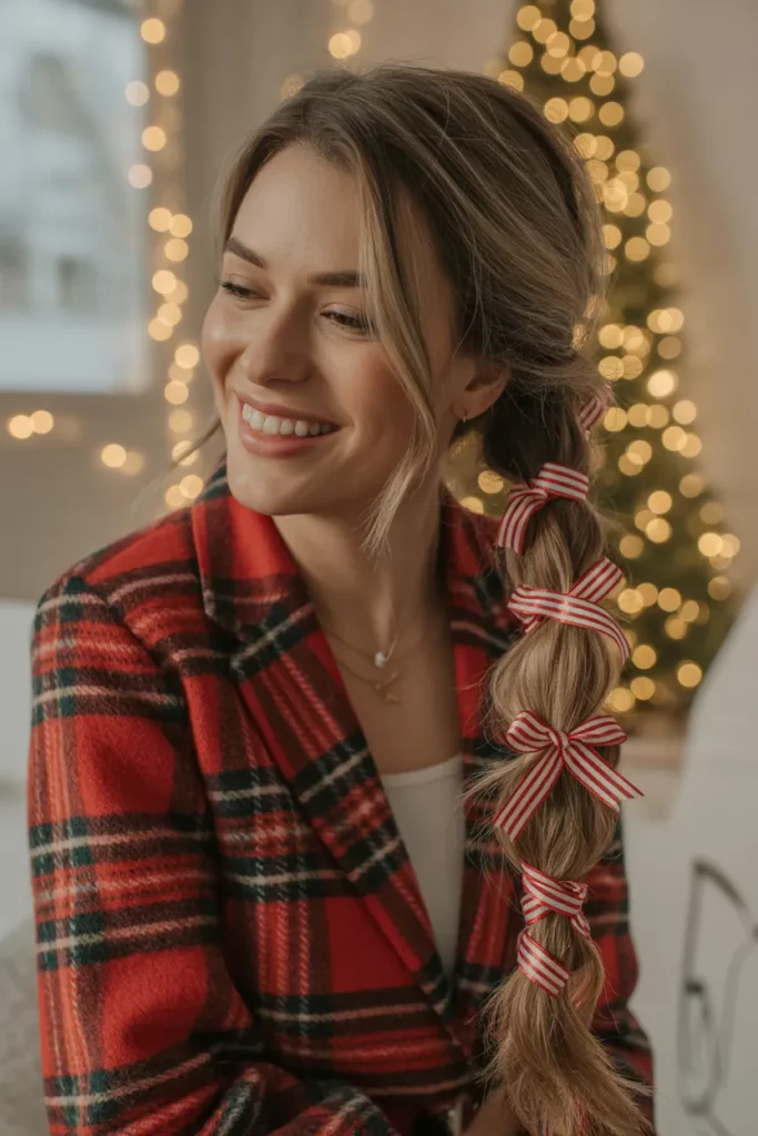 Twisted Side Ponytail With Ribbons