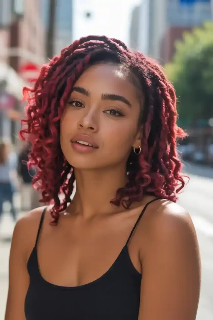 Vibrant Red Dyed Locs