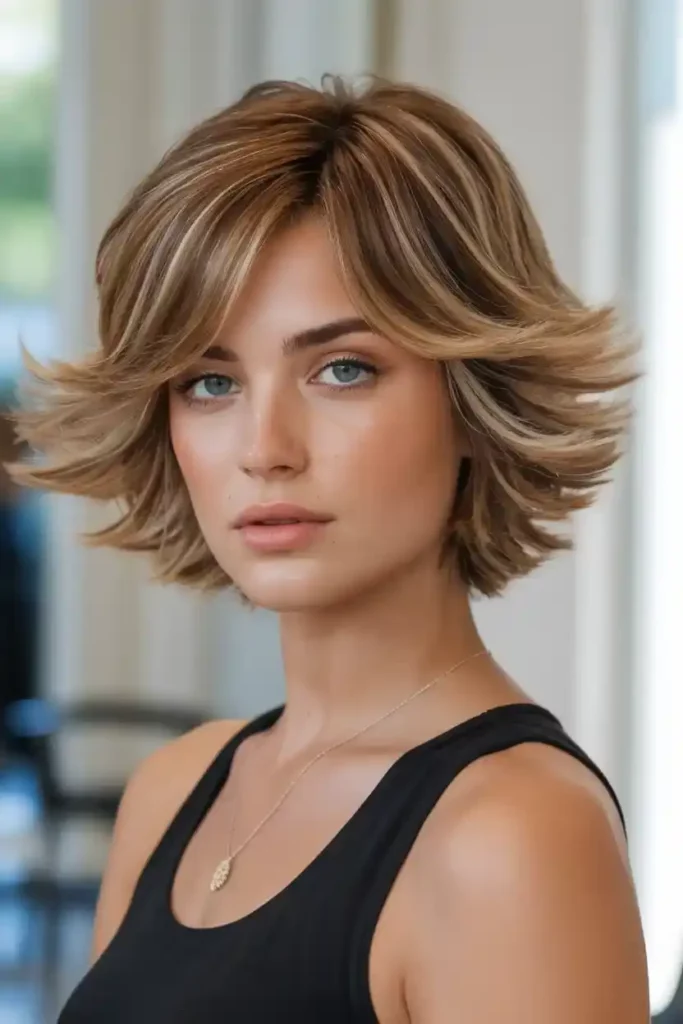 Voluminous Butterfly Cut Short Hair