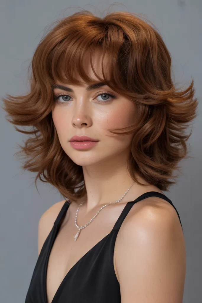 Voluminous Wolf Cut With Curtain Bangs