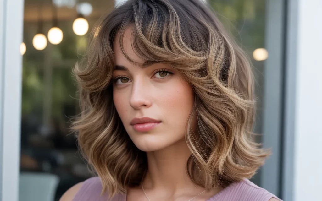 Wavy Wolf Cut With Bangs