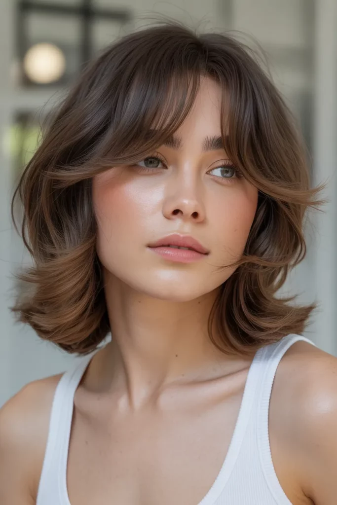 Wispy Wolf Cut With Curtain Bangs